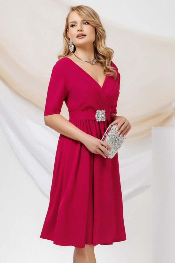 Rochie eleganta Pretty Girl in clos de ocazie zmeura cu cordon detasabil Rochie eleganta Pretty Girl in clos de ocazie zmeura cu cordon detasabil